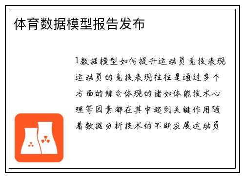 体育数据模型报告发布