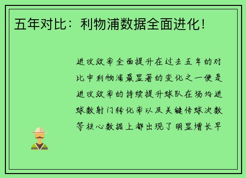 五年对比：利物浦数据全面进化！